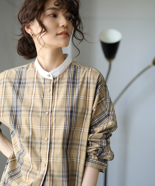 AMERICAN HOLIC（アメリカンホリック）の「New 2WAY衿取り外しドルマンシャツ＊（シャツ/ブラウス・レディース・ネイビー/オフホワイト/その他5/ベージュ系その他4/レッド系その他7・M/L）」の3枚目の写真