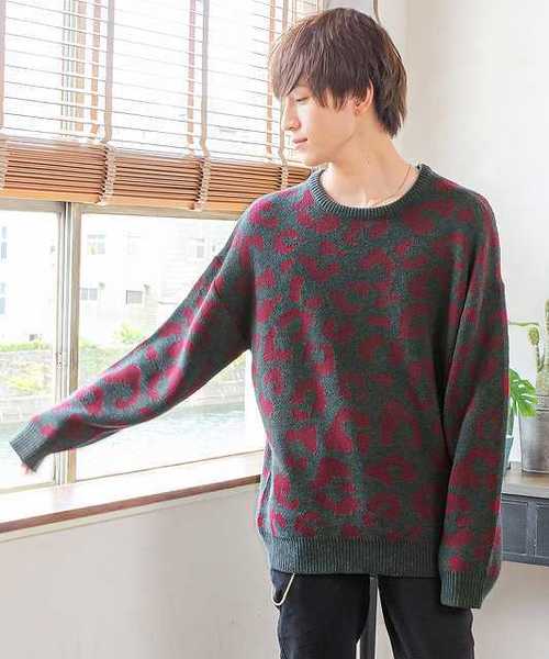 MinoriTY（マイノリティ）の「ヒョウ柄ビッグニット ビッグシルエット