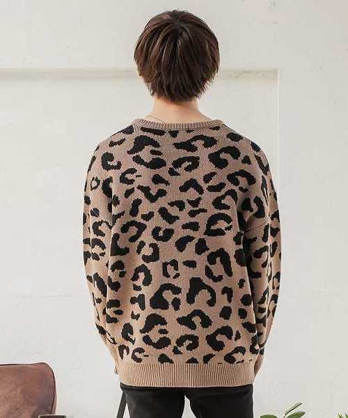 MinoriTY（マイノリティ）の「ヒョウ柄ビッグニット ビッグシルエット レオパード 韓国（ニット/セーター・メンズ・ブラック/モカ/チャコール・M/L）」の11枚目の写真