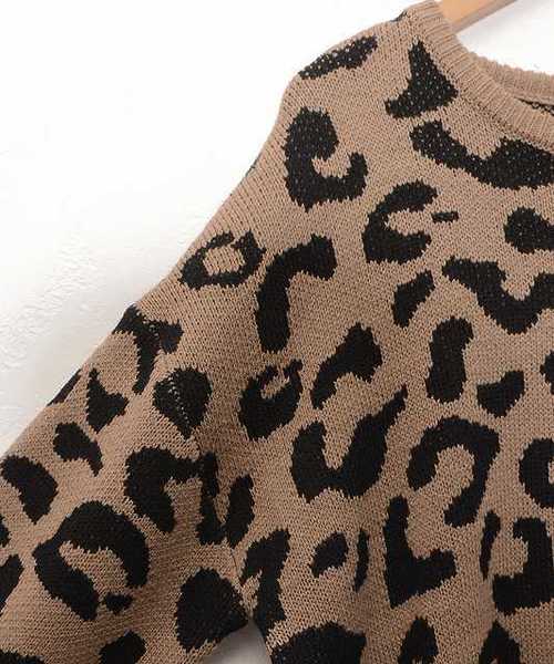 MinoriTY（マイノリティ）の「ヒョウ柄ビッグニット ビッグシルエット レオパード 韓国（ニット/セーター・メンズ・ブラック/モカ/チャコール・M/L）」の14枚目の写真