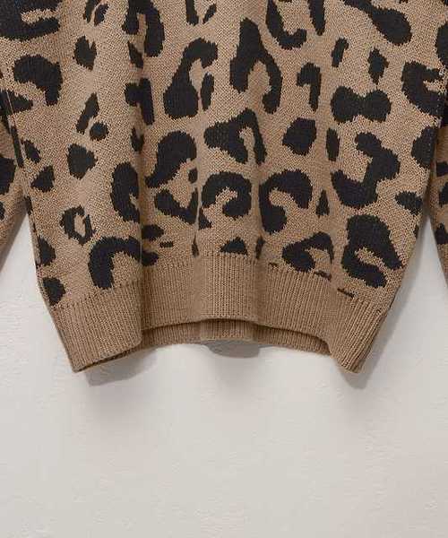 MinoriTY（マイノリティ）の「ヒョウ柄ビッグニット ビッグシルエット レオパード 韓国（ニット/セーター・メンズ・ブラック/モカ/チャコール・M/L）」の15枚目の写真
