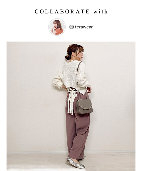 fifth(フィフス)の「バックシャンケーブルVネックニット(ニット/セーター・レディース・ホワイト/ブラウン・MEDIUM)」の13枚目の写真