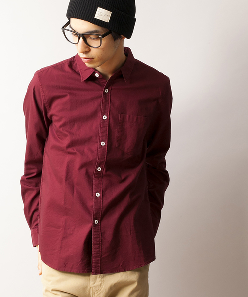 WEGO（ウィゴー）の「WEGO/ガーメントダイオックスシャツ（シャツ/ブラウス・メンズ・ホワイト/ブラック/ロイヤルブルー/ワイン・LARGE/MEDIUM）」の4枚目の写真