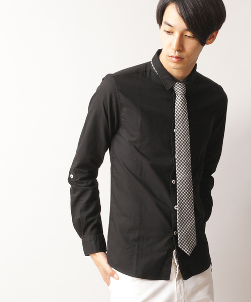 WEGO（ウィゴー）の「WEGO/ガーメントダイオックスシャツ（シャツ/ブラウス・メンズ・ホワイト/ブラック/ロイヤルブルー/ワイン・LARGE/MEDIUM）」の3枚目の写真