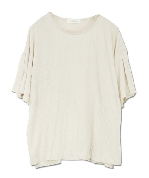 and it_(アンドイット)の「くしゅくしゅドルマンフレアスリーブワイドカットソー(Tシャツ/カットソー)」|ライトベージュ