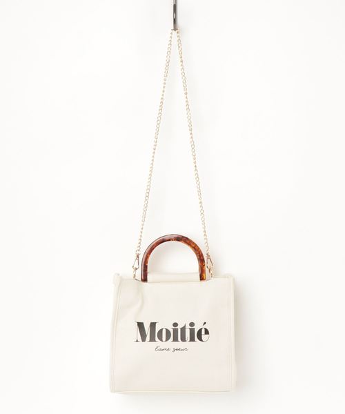 WEGO(ウィゴー)の「WEGO/べっ甲ハンドルロゴショルダーバッグ(ショルダーバッグ・レディース・ホワイト系その他/ベージュ・FREE)」の17枚目の写真