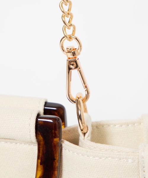 WEGO(ウィゴー)の「WEGO/べっ甲ハンドルロゴショルダーバッグ(ショルダーバッグ・レディース・ホワイト系その他/ベージュ・FREE)」の12枚目の写真