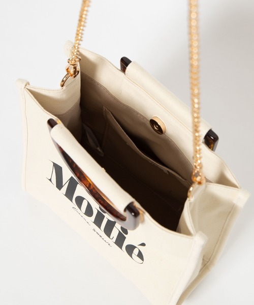 WEGO(ウィゴー)の「WEGO/べっ甲ハンドルロゴショルダーバッグ(ショルダーバッグ・レディース・ホワイト系その他/ベージュ・FREE)」の9枚目の写真