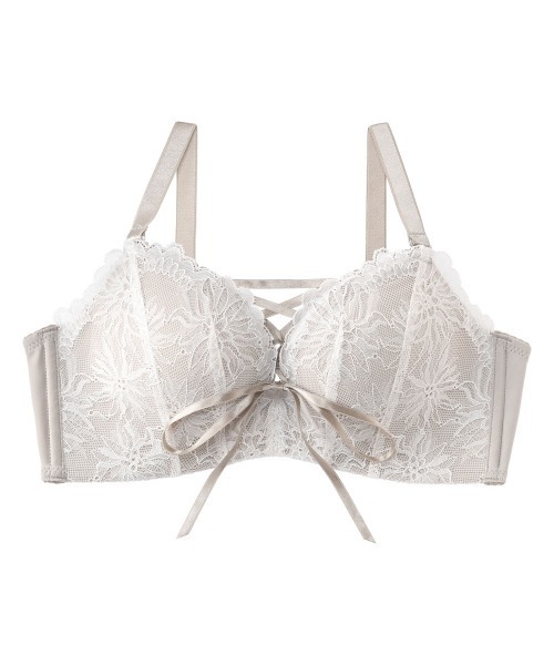 aimerfeel(エメフィール)の「レースアップ ノンワイヤー 超盛ブラ(R) 単品ブラジャー(ブラジャー・レディース・パープル/ブラック/ピンク/チャコールグレー/スモークピンク/ミント/オフホワイト/ワイン/イエロー/杢グレー/サックスブルー/ダークブルー/カーキ/モカ/桜/ライトグリーン/ホワイト/ブラックミックス/ブラウン/ダークパープル/パープル系その他/シルバーグレー/アクア/ピンク系2/ブルー/ベビーピンク/ライトパープル/クリアグリーン/ボルドー/ダークグリーン系/ホワイト系その他/ピンクベージュ・B70/B75/C75/E65/E75/D65/D70/D75/B65/C70/E70/C65/E80/C80/D80/B80)」の7枚目の写真