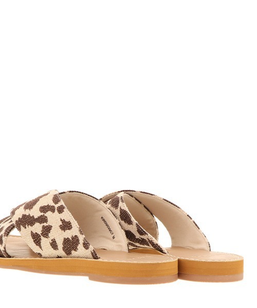 RANDA（ランダ）の「クロスフラットサンダル（サンダル・レディース・ブラック/シルバー/クリーム/レオパード・LL/S/M/L）」の6枚目の写真
