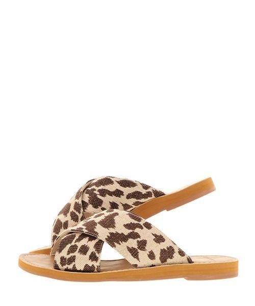 RANDA（ランダ）の「クロスフラットサンダル（サンダル・レディース・ブラック/シルバー/クリーム/レオパード・LL/S/M/L）」の8枚目の写真