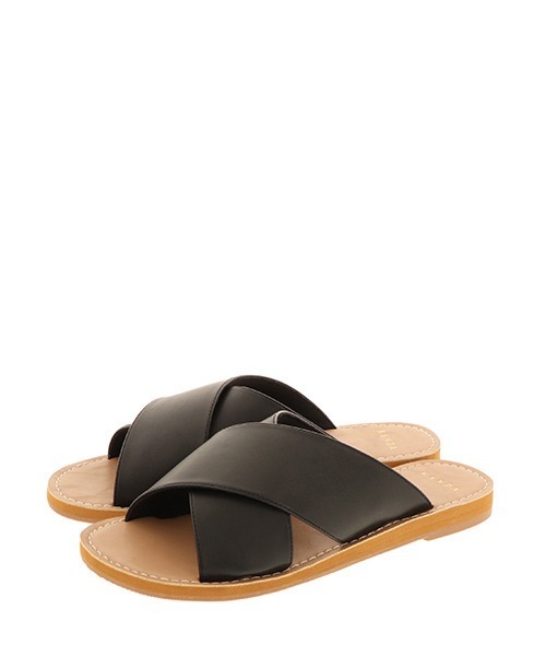 RANDA（ランダ）の「クロスフラットサンダル（サンダル・レディース・ブラック/シルバー/クリーム/レオパード・LL/S/M/L）」の10枚目の写真