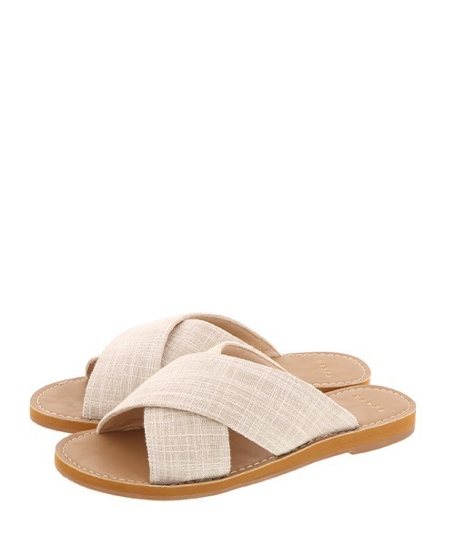 RANDA（ランダ）の「クロスフラットサンダル（サンダル・レディース・ブラック/シルバー/クリーム/レオパード・LL/S/M/L）」の12枚目の写真