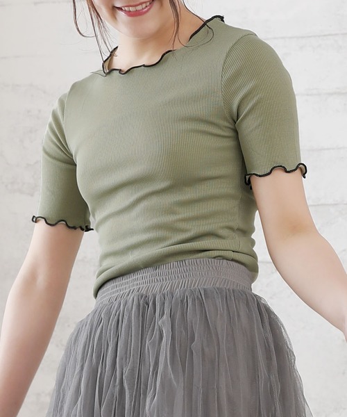 Girly Doll(ガーリードール)の「メロウクルーネックカットソー(シャツ/ブラウス・レディース・アイボリー/グリーン系その他/ピンク系その他・FREE)」の15枚目の写真