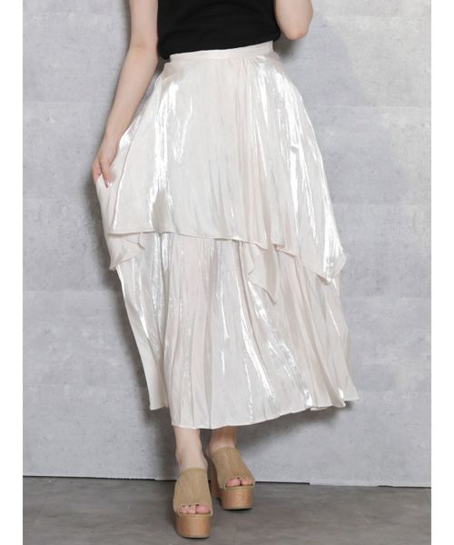 dazzlin（ダズリン）の「レイヤードグロスフレアスカート（スカート・レディース・グレー/グリーン/アイボリー・SMALL/MEDIUM）」の2枚目の写真