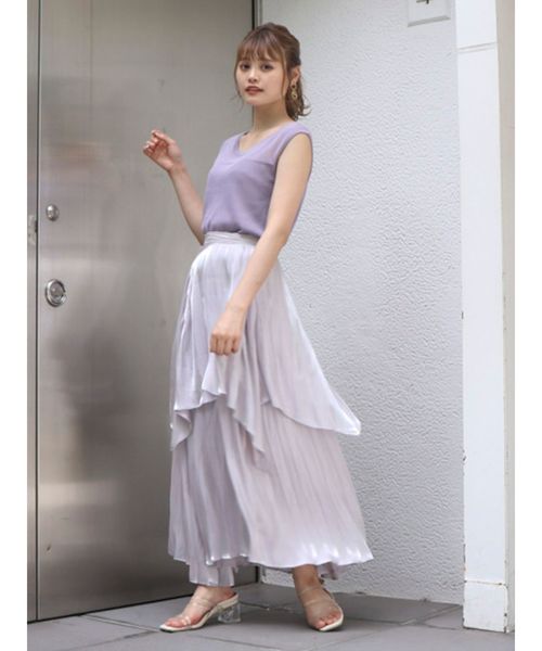 dazzlin（ダズリン）の「レイヤードグロスフレアスカート（スカート・レディース・グレー/グリーン/アイボリー・SMALL/MEDIUM）」の13枚目の写真