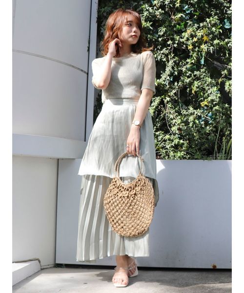 dazzlin（ダズリン）の「レイヤードグロスフレアスカート（スカート・レディース・グレー/グリーン/アイボリー・SMALL/MEDIUM）」の14枚目の写真