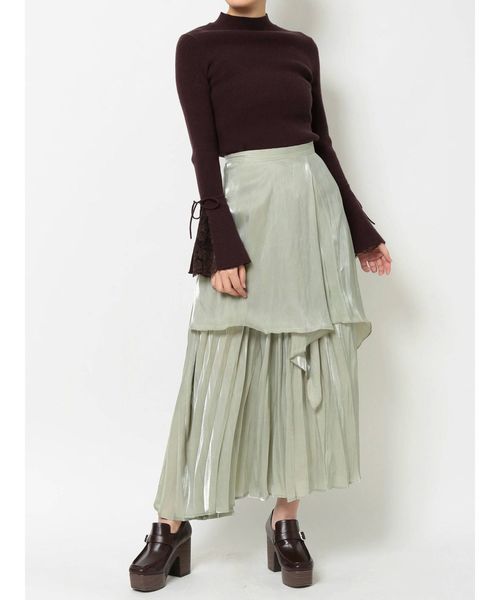 dazzlin（ダズリン）の「レイヤードグロスフレアスカート（スカート・レディース・グレー/グリーン/アイボリー・SMALL/MEDIUM）」の15枚目の写真