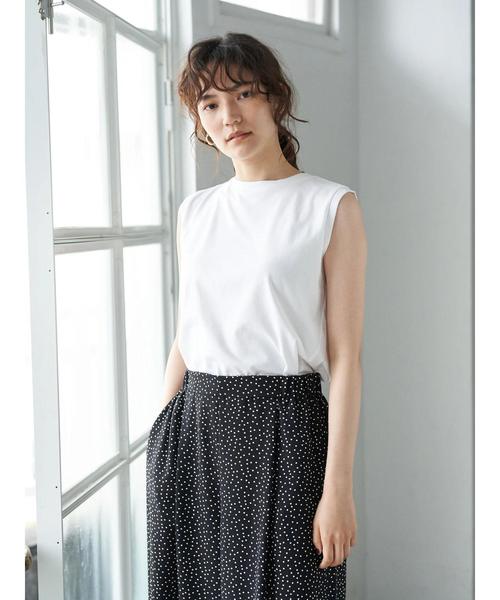 AMERICAN HOLIC（アメリカンホリック）の「ノースリーブボーダーカットプルオーバー 〇＊（Tシャツ/カットソー・レディース・ブラック系その他4/ブラック/キャメル/マルチ/その他7/ホワイト系その他4/オフホワイト/ブルー系その他2・L/M）」の9枚目の写真