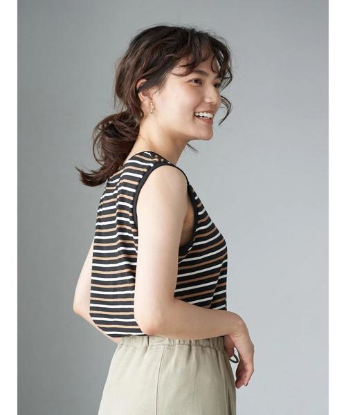 AMERICAN HOLIC（アメリカンホリック）の「ノースリーブボーダーカットプルオーバー 〇＊（Tシャツ/カットソー・レディース・ブラック系その他4/ブラック/キャメル/マルチ/その他7/ホワイト系その他4/オフホワイト/ブルー系その他2・L/M）」の17枚目の写真