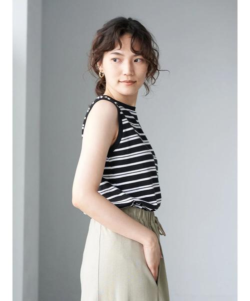 AMERICAN HOLIC（アメリカンホリック）の「ノースリーブボーダーカットプルオーバー 〇＊（Tシャツ/カットソー・レディース・ブラック系その他4/ブラック/キャメル/マルチ/その他7/ホワイト系その他4/オフホワイト/ブルー系その他2・L/M）」の12枚目の写真