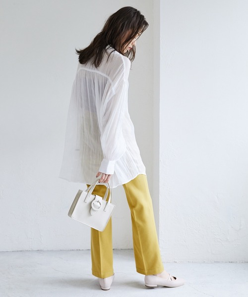 Heather（ヘザー）の「２ＷＡＹサテンシャツ 896362（シャツ/ブラウス・レディース・ホワイト/ベージュ/ブルー/ピンク・FREE）」の10枚目の写真