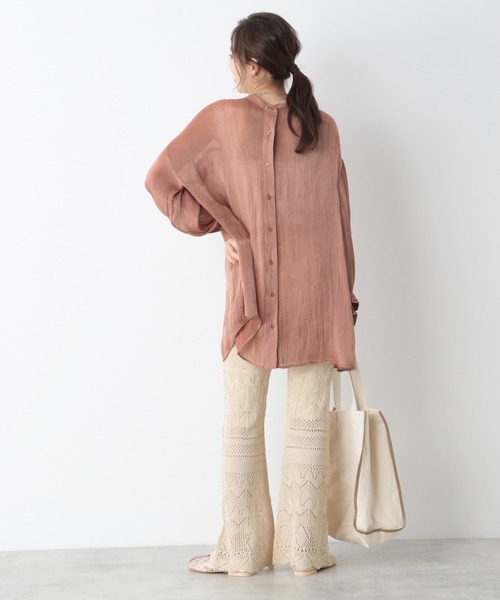 Heather（ヘザー）の「２ＷＡＹサテンシャツ 896362（シャツ/ブラウス・レディース・ホワイト/ベージュ/ブルー/ピンク・FREE）」の12枚目の写真