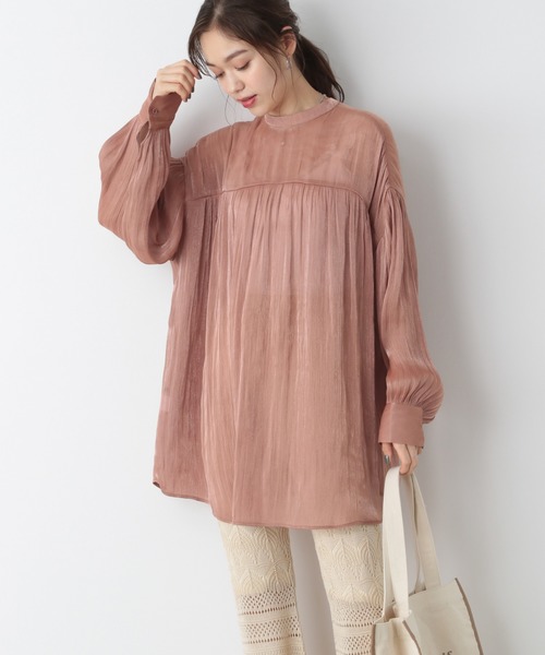 Heather（ヘザー）の「２ＷＡＹサテンシャツ 896362（シャツ/ブラウス・レディース・ホワイト/ベージュ/ブルー/ピンク・FREE）」の6枚目の写真