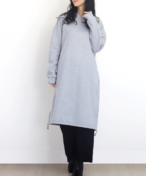 Amulet（アミュレット）の「暖かパーカーワンピース（ワンピース・レディース・グレー/ベージュ/パープル/ブラウン/ブラック・M/L/XL）」の3枚目の写真