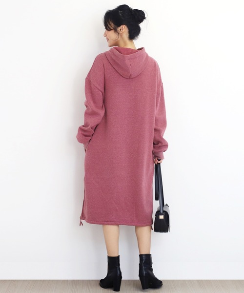 Amulet（アミュレット）の「暖かパーカーワンピース（ワンピース・レディース・グレー/ベージュ/パープル/ブラウン/ブラック・M/L/XL）」の14枚目の写真