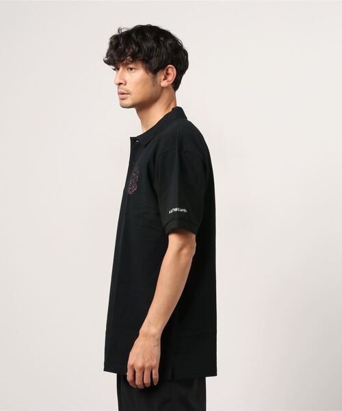 A BATHING APE（アベイシングエイプ）の「RELAXED MULTI COLOR CRYSTAL STONE POLO M（ポロシャツ・メンズ・ネイビー/ブラック・SMALL/LARGE/X-LARGE/MEDIUM/XX-LARGE）」の3枚目の写真