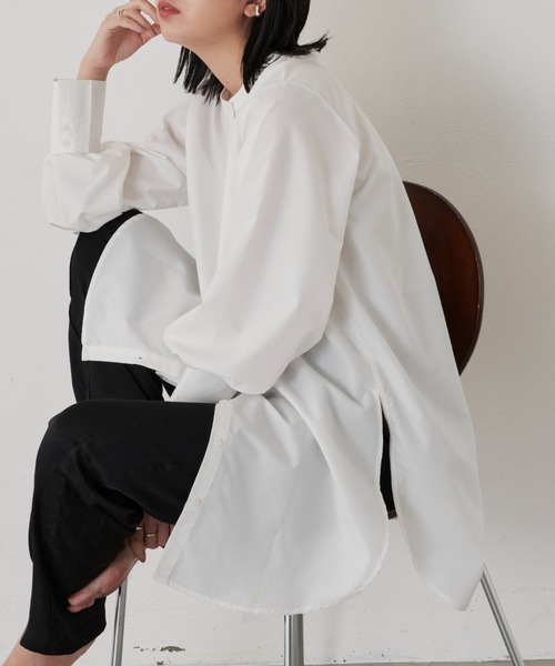 Aunt Marie's（アントマリーズ）の「2way袖ボリュームブラウス（シャツ/ブラウス・レディース・その他/ブルー/ホワイト/ライトグレー/ブラック・FREE）」の6枚目の写真