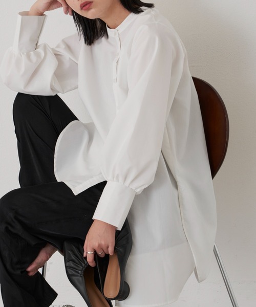 Aunt Marie's（アントマリーズ）の「2way袖ボリュームブラウス（シャツ/ブラウス・レディース・その他/ブルー/ホワイト/ライトグレー/ブラック・FREE）」の8枚目の写真