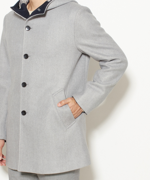 MEN'S MELROSE（メンズメルローズ）の「ジャージーメルトンフーデッドコート（その他アウター・メンズ・レッド/ブルー/キャメル/ネイビー/グレー・2/3/5/4）」の12枚目の写真