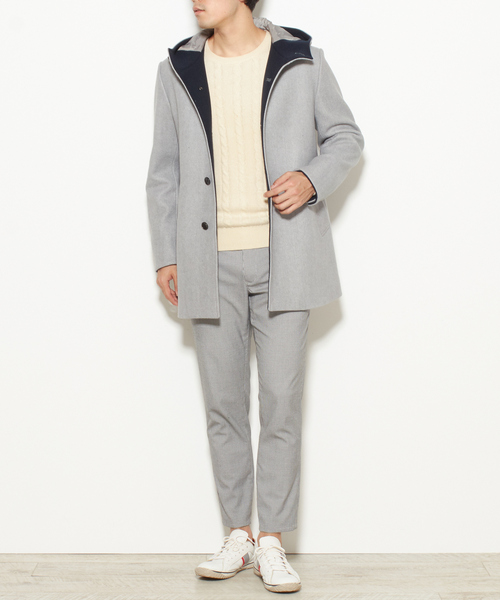 MEN'S MELROSE（メンズメルローズ）の「ジャージーメルトンフーデッドコート（その他アウター・メンズ・レッド/ブルー/キャメル/ネイビー/グレー・2/3/5/4）」の14枚目の写真