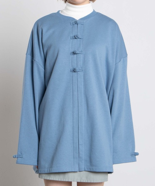 dispark（ディスパーク）の「DISPARK/チャイナボタンジップスウェット（スウェット・レディース・ブラック/パープル/ブルー・FREE）」の8枚目の写真