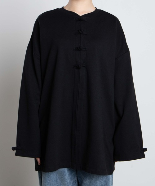 dispark（ディスパーク）の「DISPARK/チャイナボタンジップスウェット（スウェット・レディース・ブラック/パープル/ブルー・FREE）」の5枚目の写真