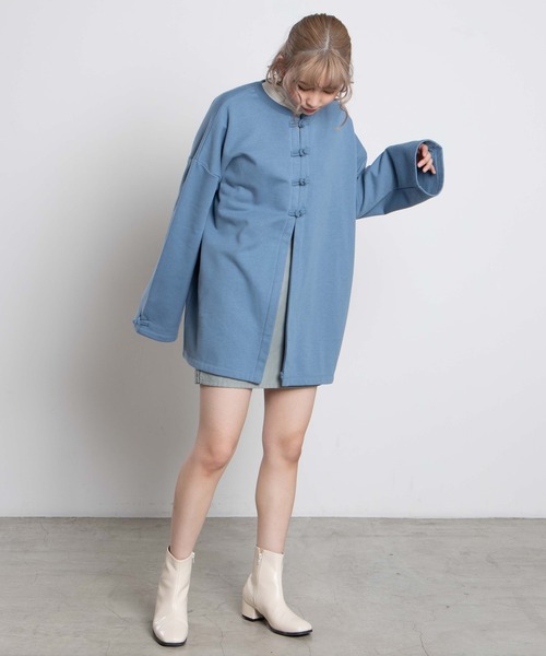 dispark（ディスパーク）の「DISPARK/チャイナボタンジップスウェット（スウェット・レディース・ブラック/パープル/ブルー・FREE）」の13枚目の写真