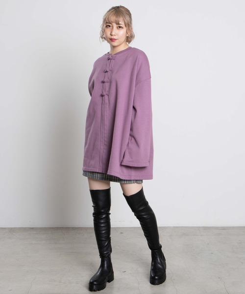 dispark（ディスパーク）の「DISPARK/チャイナボタンジップスウェット（スウェット・レディース・ブラック/パープル/ブルー・FREE）」の17枚目の写真