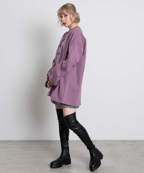 dispark（ディスパーク）の「DISPARK/チャイナボタンジップスウェット（スウェット・レディース・ブラック/パープル/ブルー・FREE）」の6枚目の写真