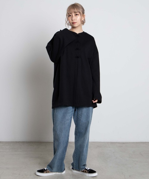 dispark（ディスパーク）の「DISPARK/チャイナボタンジップスウェット（スウェット・レディース・ブラック/パープル/ブルー・FREE）」の15枚目の写真