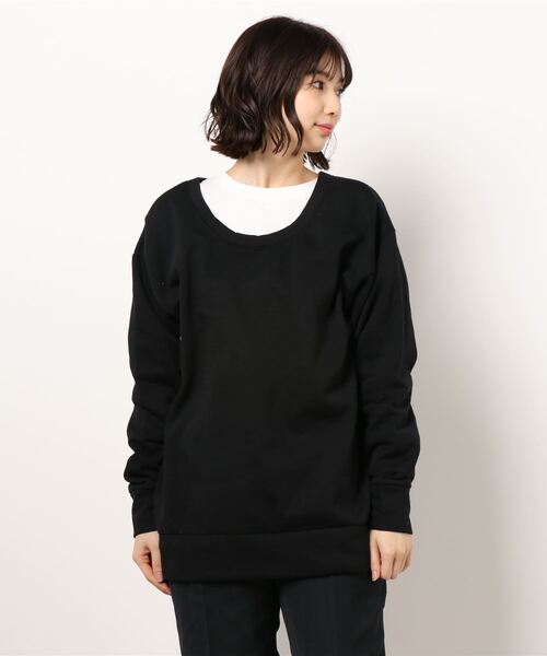 KOBE LETTUCE（コウベレタス）の「[ 3点セット ] ロンT+裏起毛前後2WAYプルオーバー+キャンバスバッグ（その他トップス・レディース・ブラック/ベージュ/ブラウン系その他/チャコール・FREE）」の2枚目の写真