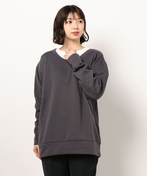 KOBE LETTUCE（コウベレタス）の「[ 3点セット ] ロンT+裏起毛前後2WAYプルオーバー+キャンバスバッグ（その他トップス・レディース・ブラック/ベージュ/ブラウン系その他/チャコール・FREE）」の17枚目の写真
