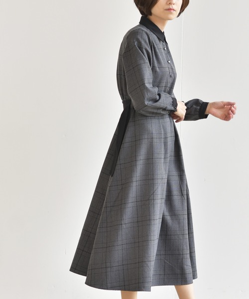 rps(アールピーエス)の「ベルト付きクレリックシャツワンピース(シャツワンピース・レディース・ブラック/ダークグリーン/カーキブラウン/ブルー/モカ/ピンク・M)」の20枚目の写真