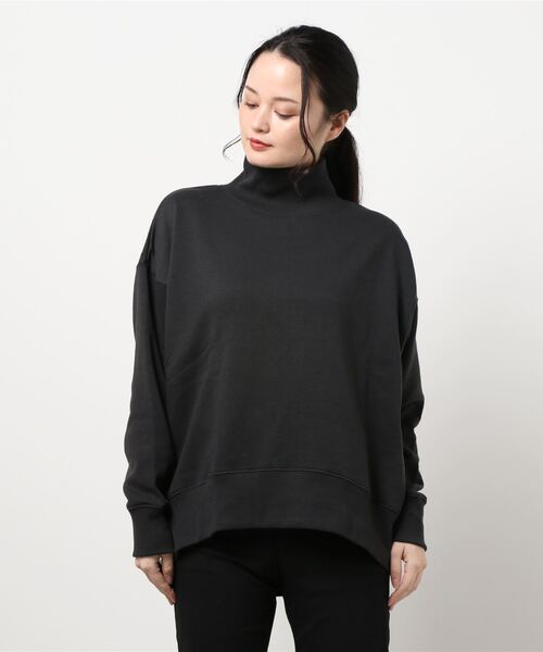 natural couture(ナチュラルクチュール)の「裏起毛裏毛ハイネックゆるトップス(Tシャツ/カットソー・レディース・アイボリー/スミクロ/ミント/ピンク/グレイッシュベージュ・FREE)」の15枚目の写真