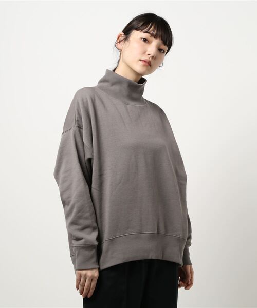 natural couture(ナチュラルクチュール)の「裏起毛裏毛ハイネックゆるトップス(Tシャツ/カットソー・レディース・アイボリー/スミクロ/ミント/ピンク/グレイッシュベージュ・FREE)」の20枚目の写真