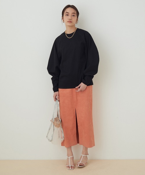 ADAM ET ROPE'（アダムエロペ）の「エコスエードスカート（スカート・レディース・サックスブルー/オレンジ・38/36）」の12枚目の写真