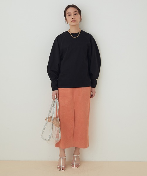 ADAM ET ROPE'（アダムエロペ）の「エコスエードスカート（スカート・レディース・サックスブルー/オレンジ・38/36）」の11枚目の写真