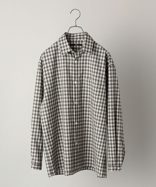 SHIPS(シップス)の「SHIPS:〈ウォッシャブル〉テックウール リラックスフィット レギュラーカラー シャツ(シャツ/ブラウス・メンズ・ネイビー/ライトグレー/カーキ/グレー/ベージュ/ダークブルー/コバルトブルー/グレー系その他/オフホワイト/ダークグレー/ブルー/ベージュ系/ナチュラル・SMALL/X-LARGE/LARGE/MEDIUM)」の6枚目の写真