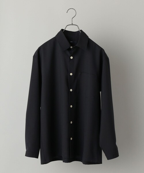 SHIPS(シップス)の「SHIPS:〈ウォッシャブル〉テックウール リラックスフィット レギュラーカラー シャツ(シャツ/ブラウス・メンズ・ネイビー/ライトグレー/カーキ/グレー/ベージュ/ダークブルー/コバルトブルー/グレー系その他/オフホワイト/ダークグレー/ブルー/ベージュ系/ナチュラル・SMALL/X-LARGE/LARGE/MEDIUM)」の12枚目の写真